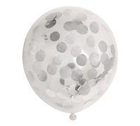 Globos Balloons - Confetti - Metallic Cilver - 30 cm - Pack of 6