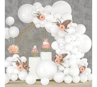 Globos Blancos, 120 piezas Guirnalda Globos Cumpleaños Blanco, 18 12 10 5 Pulgadas Kit Arco de Globos para Cumpleaños Fiesta Baby Shower Bodas Bautizo Decoración