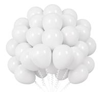 Globos Blancos, 62 Piezas Globos de Cumpleaños Blancos, Globo Látex Helio Blanco para Fiesta Cumpleaños Temática Blanca Niño Niña Bodas Bautizos Baby Shower Graduación Boho EID Decoración, 12 Pulgadas