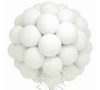 Globos blancos de látex para fiesta, paquete de 100 globos redondos de 12 pulgadas para compromiso, despedida de soltera, boda, fiesta, decoración de cumpleaños