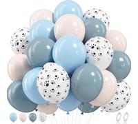 Globos blancos y azules, 100 unidades, 30 cm, globos blancos y azules, para cumpleaños, decoración de bodas, fiestas, color blanco y azul