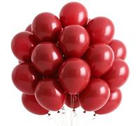 Globos Borgoña 50 Piezas 30 cm Globos Borgoña Cumpleaños Látex Rojo Oscuro Globos para Decoración de Fiestas, Cumpleaños, Boda, Festival, Aniversario Decoración