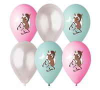 Globos caballo multicolor. Pack 6.