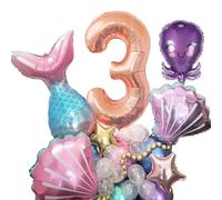 Globos - Carcasa De Sueño De Aluminio, Decoración De Fiesta | Globo De Aluminio 33 Piezas, Cáscara De Cola De Para Niñas Y, Suministros De Fiesta De Cumpleaños, Decoraciones