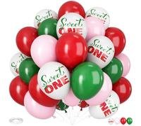 Globos con estampado de fresas rojas y rosas, 30 globos con estampado de bayas de 12 pulgadas, color rosa, rojo y verde, para un bebé en camino, fiesta de primer cumpleaños, decoración de fiesta