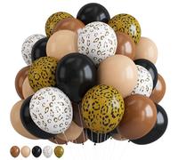 Globos con estampado de guepardo, decoraciones de cumpleaños, 12 pulgadas, animales, negro, marrón, nude, dorado, blanco, leopardo, globos de látex para cumpleaños de guepardo, baby shower, zoológico