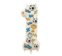 Globos con números de aluminio 32 pulgadas, 3 uds., pegatinas fútbol, 0-9 for decoración del hogar, fiesta cumpleaños, boda, tema graduación/Halloween/deportes para Fiestas(Number1)