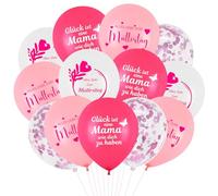 Globos con texto en alemán "Alles Gute zum Muttertag Globons, 20 Stück 12 Zoll Pink WeißLatexballons, Alles Liebe Zum Muttertag Deko Ballon, "Glück ist eine Mama wie dich zu Haben", Geschenk für