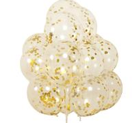 Globos Confeti Oro - Equipo Látex 12pulgadas, Globo Lentejuelas | Decoración Papel Dorado Para Boda Shower Aniversario Cumpleaños Graduación Celebración Evento Kit Pro