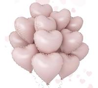 Globos Corazón Rosa 45cm - Lote de 12 Globos de Aluminio Rosa Claro para Fiestas - Globos Helio Corazones Pastel - Decoración Cumpleaños, Bodas, Baby Showers - Globos Rosas de Lujo