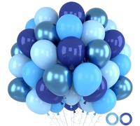 Globos Cumpleaños Azules, 52 Piezas Azul Claro Bluey Marino Metálico Pastel, Decoracion Cumpleaños Azul Bodas, Baby Shower, Globos De Cumpleaños De Niños, 12 Pulgadas