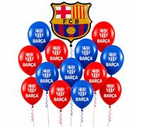 Globos Cumpleaños FC Barcelona - Kit 13 Globos con Globo Foil, Decoración Fiesta Infantil de Fútbol para Niños, Fiestas y Celebraciones Barca