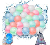 Globos de Agua Reutilizables, 30 Piezas Bolas de Chapoteo, Globos de Agua de llenado Rápido Silicona para Strand, Fiesta en la Piscina, Juguetes y Regalos para la Piscina (30)