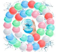 Globos de Agua Reutilizables, 36 Piezas Silicona Globos Agua de llenado Rápido, Bolas de Agua Llenado Rápido para Niños y Adultos para Exteriores, Piscina, Playa y Fiestas Acuáticas(B)