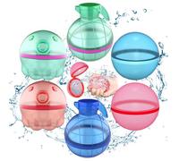 Globos de Agua Reutilizables,6 Piezas Bolas Magnéticas,Juguetes de Verano,Bolas Bombas de Agua,Juguetes de Piscina de Verano,para Exteriores,Piscina,Playa y Fiestas Acuáticas