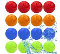Globos de agua reutilizables de 16 piezas, globos de agua de llenado rápido y fácil de atar, bola de cascada autosellante, adecuado para fiestas en la piscina, juegos de batalla de agua