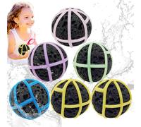 Globos de agua reutilizables, globos de agua para niños, 6 esponjas de silicona, globos de agua, juguetes de piscina de playa, reservas de juegos de piscina, juegos interactivos de lucha de