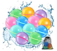 Globos de agua reutilizables para niños, juego de globos de agua magnéticos recargables, divertidos juguetes de verano para piscina y juguetes de agua de playa para juegos al aire libre (paquete de 12