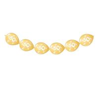 Globos de Aire con Cadena 50", 8 Unidades, Color Dorado