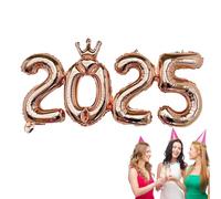 Globos de aluminio 2025,Globos de aluminio numerados 2025 |Decoraciones de globos numerados 2025 para Año Nuevo | Globo número de año nuevo 2025, suministros para de año nuevo,