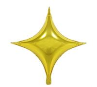 Globos de aluminio, 50 globos de estrella de 25.4 cm, cuatro ángulos, globos de papel de aluminio cuadrangulares dorados para helio, cumpleaños, graduación, Año Nuevo