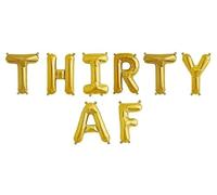 Globos de aluminio autoinflables de 16 pulgadas para eventos y fiestas, accesorios de decoración para interiores y exteriores (dorado treinta af)