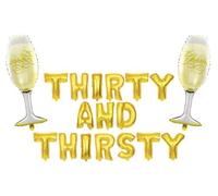 Globos de aluminio autoinflables de 16 pulgadas para eventos y fiestas, accesorios de decoración para interiores y exteriores (oro treinta y treinta, con 2 botellas)