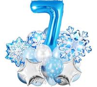 Globos de Aluminio de Copo de Nieve, Globo Numero 7 Cumpleaños, Globos Copo de Nieve, Globo de Nieves, Globoss Foil Copos de Nieves, Globoes Temáticos de Invierno, Globoss Cumpleaños Niña