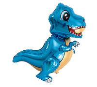 Globos de aluminio de dinosaurio para cumpleaños, juguete inflable para decoración de fiesta, color azul