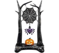 Globos de aluminio de Halloween XXL - Decoración de calabaza y araña de pie para exhibiciones de fiesta en interiores y exteriores