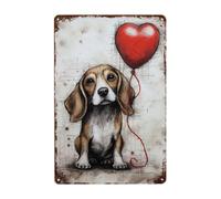 Globos De Amor con Perros Letrero De Estaño Decoración Metal Cartel Vintage Carteles De Pared De Metal para Baño Taller Cerveza 20X30Cm