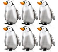Globos de Animales Caminando, 6 Piezas Helio Globos de Foil Airwalker, Globo Pingüino Walking, Globos para Fiestas Temáticas de Animales, Globos para Baby Shower de Cumpleaños para Niños