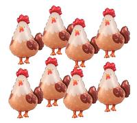 Globos de animales de granja, 8 piezas de pollito, gallo, globos de aluminio para decoración de fiesta temática de granja de cumpleaños