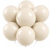Globos de arena blanca de 18 pulgadas, globos grandes de color beige, 15 globos redondos de látex para cumpleaños, boda, aniversario, despedida de soltera, baby shower, decoración de fiesta