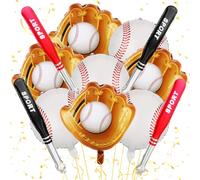 Globos de béisbol, 12 unidades, globos deportivos de aluminio, guantes de béisbol, globos para ducha, temática deportiva, regalos de fiesta de cumpleaños