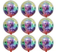 Globos de bola de discoteca multicolor grandes, 22 pulgadas, Globos de discoteca 4D metálicos| Decoraciones de fiesta de los años 90 | Globos de lámina de discoteca, decoraciones de fiesta de los años