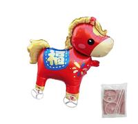 Globos De Caballo | 2026 Año Nuevo Con Ruedas | Globo De Caballo Animal Que Camina Y Se Mantiene De Pie | Para Adultos Y Niños Exterior Patio Porche Salón Celebración Festival De Primavera Y Vacacione