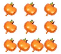 Globos de Calabaza Halloween 10 Piezas de Aluminio para Otoño | Decoración Sencilla y Clásica, Color Naranja, Temática de Acción de Gracias, para Fiestas y Hogar