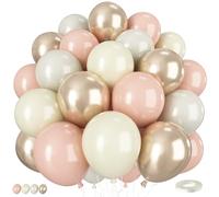 Globos de color blanco marfil y beige, 50 globos bohemios de 12 pulgadas con globos de látex retro de color naranja pastel, beige, champán, dorado, marfil, blanco, para baby shower, decoración de boda