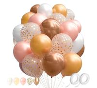 Globos de color champán, rosa y naranja, 50 unidades, globos de látex de metal, globos para decoración de fiestas