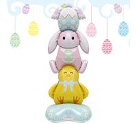 Globos de conejo de Pascua, decoración de primavera reutilizables gigantes autónomos | Globos de de Pascua de huevo de pollito | Para el hogar, escuela, granja, jardín, patio, césped, parque