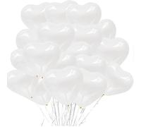 Globos de corazón blancos, 50 unidades, globos de 12 pulgadas con forma de corazón para decoración de boda, globos blancos para bodas, aniversarios, propuestas de matrimonio, joyas de fiesta,