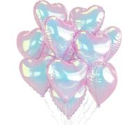 Globos de corazón de 18 pulgadas, globos de corazón arco iris, 9 unidades, globos de corazón para San Valentín, decoración de boda, compromiso, cumpleaños, fiesta (arco iris)