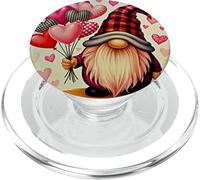 Globos de corazón de gnomo de San Valentín Buffalo Plaid Love Day Romanc PopSockets PopGrip para MagSafe