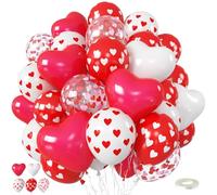Globos de corazón rojo y blanco, globos del día de San Valentín, globos en forma de corazón, globo de látex para feliz galentina, día de San Valentín, amor, boda, compromiso, aniversario, propuesta