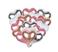 Globos de corazón rosa de 18 pulgadas, 20 unidades, globos de Mylar para decoraciones de fiesta