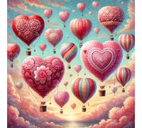 Globos de corazón Rosados Puzzle 70 Piezas,Rompecabezas DIY Adultos,Puzle Clásico para Adultos Entretenimiento Creativo, Juegos Desafiantes