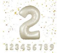 Globos de Cumpleãnos 2 Beige,101 CM Globo Numeros Gigantes Grandes Decoracion,Globo Numero 2,Globos Niño Niña Adultos,Vuelan con Helio…