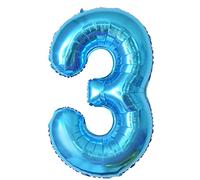 Globos de Cumpleãnos 3,101 CM Blu Globo Numeros Gigantes Grandes Decoracion,Globo Numero 3,Globos Niño Niña Adultos,Vuelan con Helio