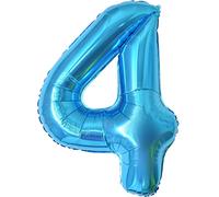 Globos de Cumpleãnos 4,101 CM Blu Globo Numeros Gigantes Grandes Decoracion,Globo Numero 4,Globos Niño Niña Adultos,Vuelan con Helio